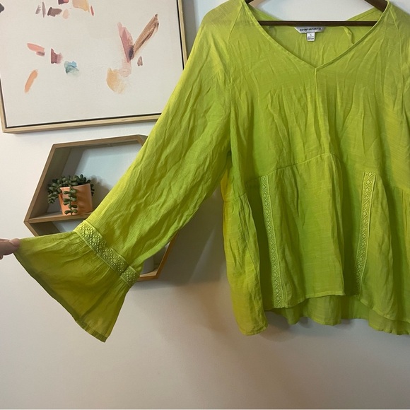 Counterparts Green V-Neck Women's Tunic Top XL - Picture 4 of 5